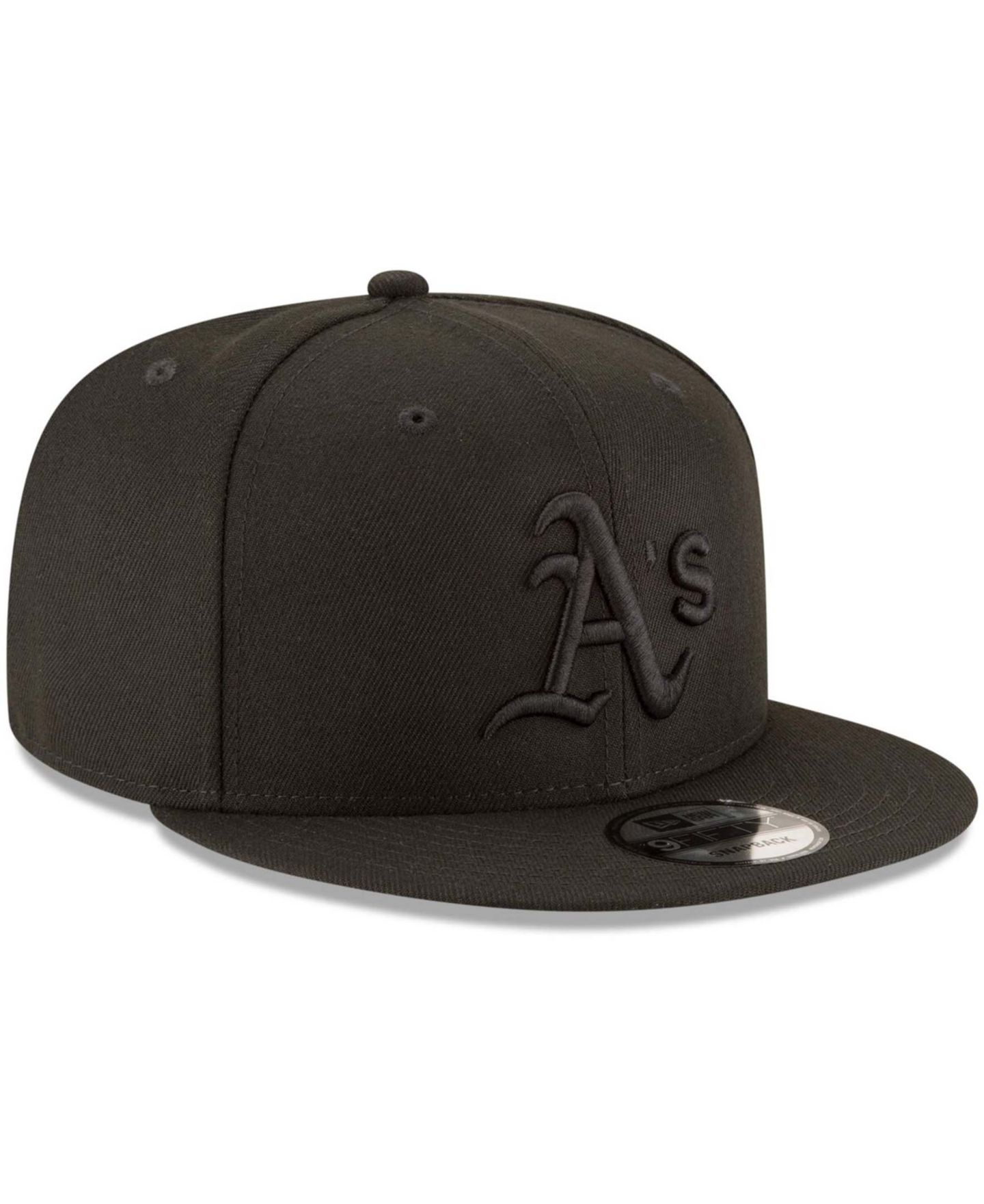 Женская кепка New Era Oakland Athletics Black on Black 9FIFTY Team Snapback Adjustable — фото 3