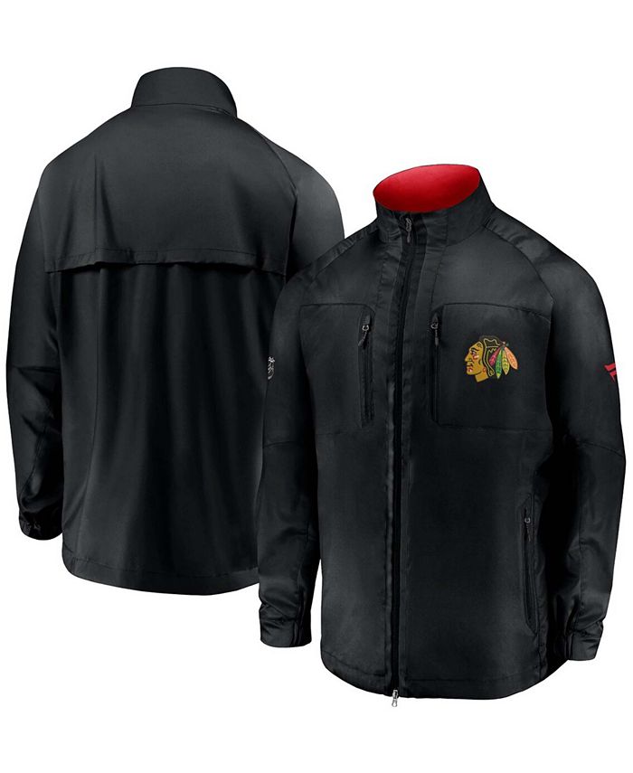 Fanatics - Men's Black Chicago Blackhawks Authentic Pro Locker Room Rink Raglan Full-Zip Jacket