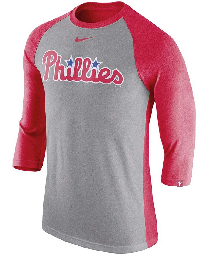 Nike Men's Philadelphia Phillies 3/4-Sleeve Raglan T-Shirt - Macy's