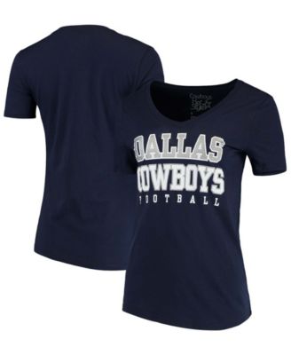 Authentic NFL Apparel - Women's Dallas Cowboys Team Practice Glitter V-Neck T-Shirt