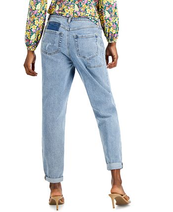 International Concepts Womens Cropped Patchwork Jeans I.N.C