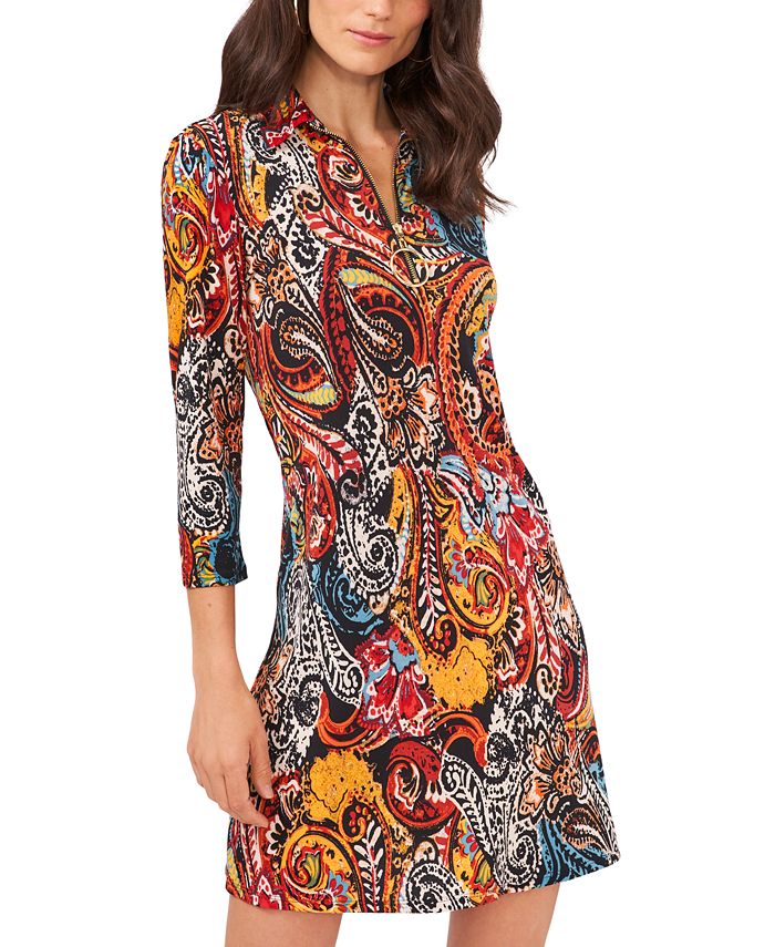 MSK Printed Collared Sheath Dress Macy's