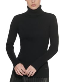 Solid Ribbed Turtleneck Sweater