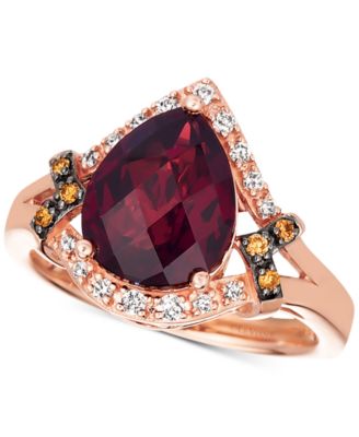 Pomegranate Garnet (3-3/4 ct. t.w.) & Diamond (1/5 ct. t.w.) Statement Ring in 14k Rose Gold
