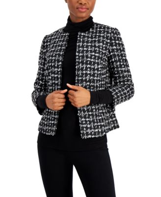 Anne Klein - 3/4-Sleeve Tweed Jacket