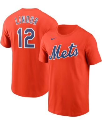 Men's Francisco Lindor Orange New York Mets Name Number T-shirt