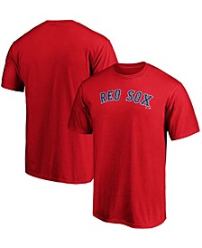 Men's Red Boston Red Sox Official Wordmark Logo T-shirt