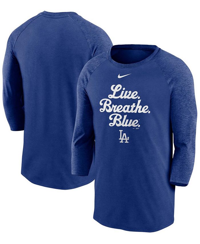 Nike Men's Los Angeles Dodgers AC Legend 3/4 Raglan T-Shirt 1.7 - Macy's