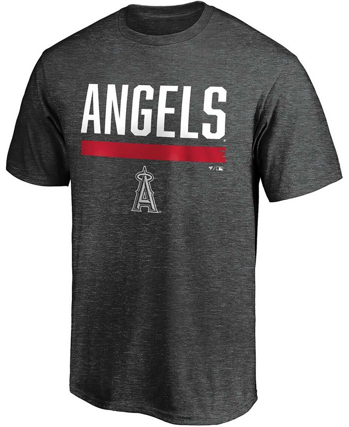 Fanatics Men's Charcoal Los Angeles Angels Win Stripe T-shirt - Macy's