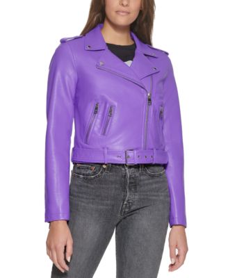 purple moto jacket