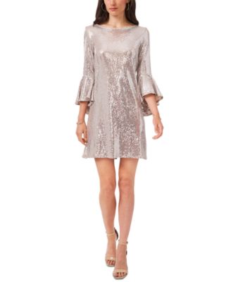 MSK - Metallic Bell-Sleeve Dress