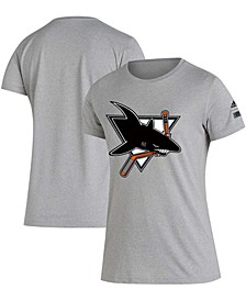 Women's Gray San Jose Sharks Reverse Retro Creator T-shirt