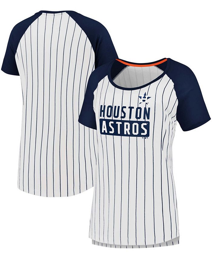 Fanatics Plus Size White, Navy Houston Astros Iconic Pinstripe Raglan  T-shirt - Macy's