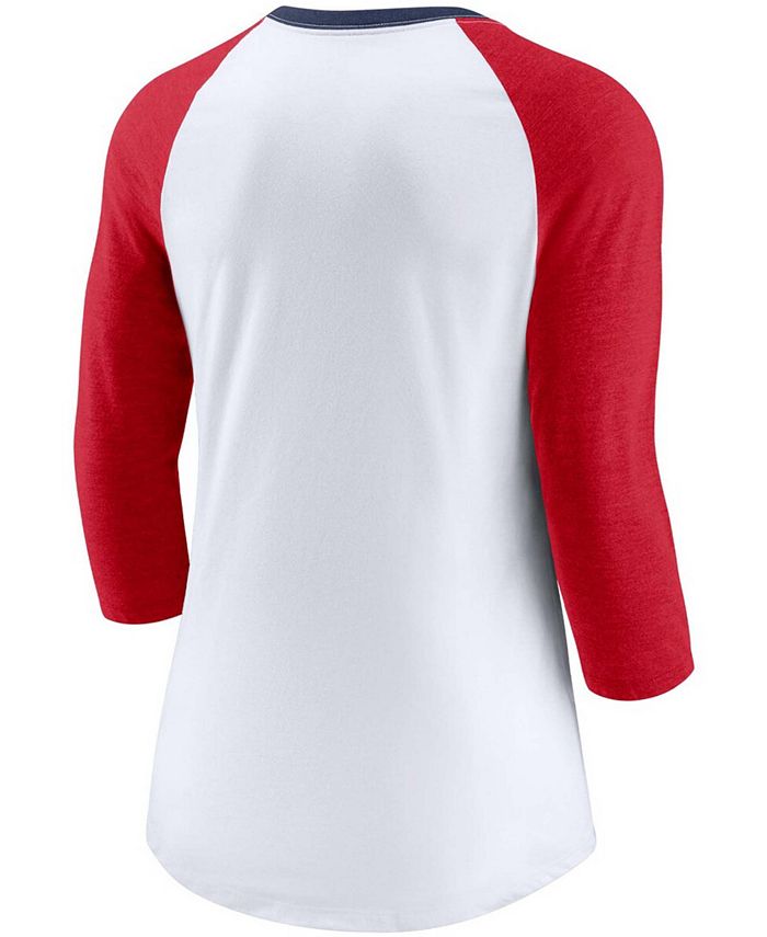 Nike Women's White, Heathered Red Washington Nationals Color Split Tri ...