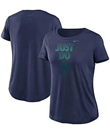 Women's Navy Seattle Mariners Just Do It Team Fade Essential Performance Tri-Blend T-shirt