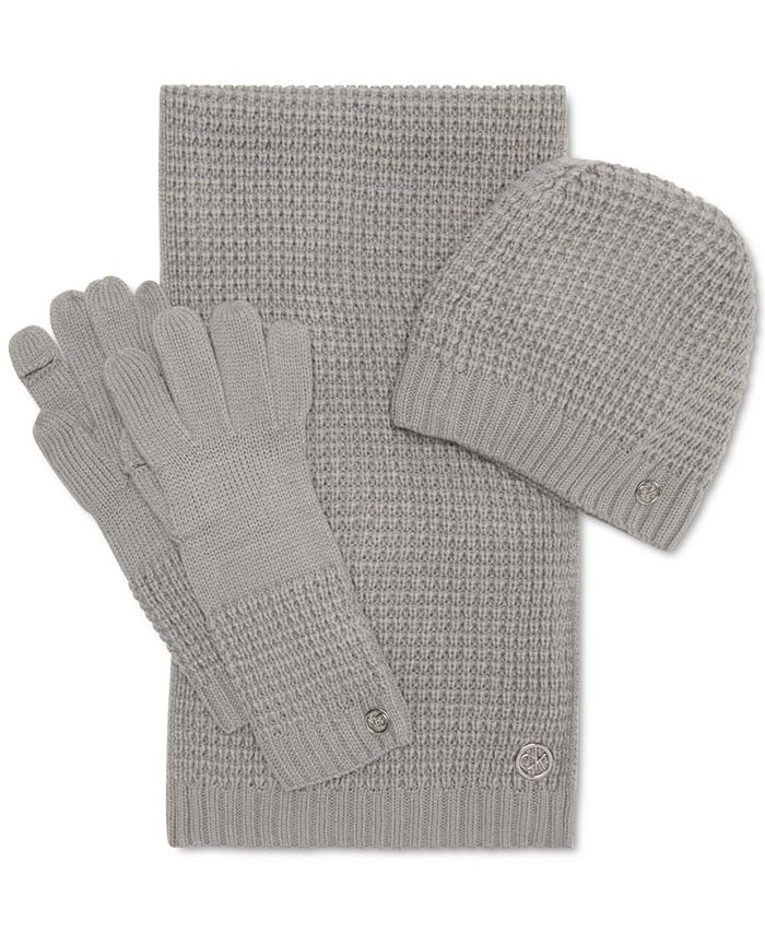 Calvin Klein 3-Pc. Waffle Hat, Scarf & Gloves Box Set & Reviews - All  Accessories - Handbags & Accessories - Macy's