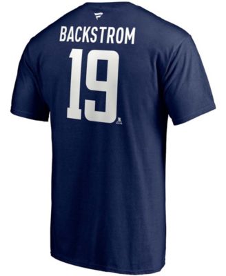 Fanatics Men's Nicklas Backstrom Navy Washington Capitals 2020/21 Alternate Authentic Stack Name and Number T-shirt