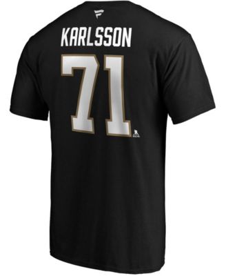 Men's William Karlsson Black Vegas Golden Knights Authentic Stack Player Name and Number T-shirt