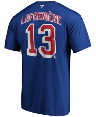 Men's Alexis Lafreni&egrave;re Blue New York Rangers Authentic Stack Name and Number T-shirt