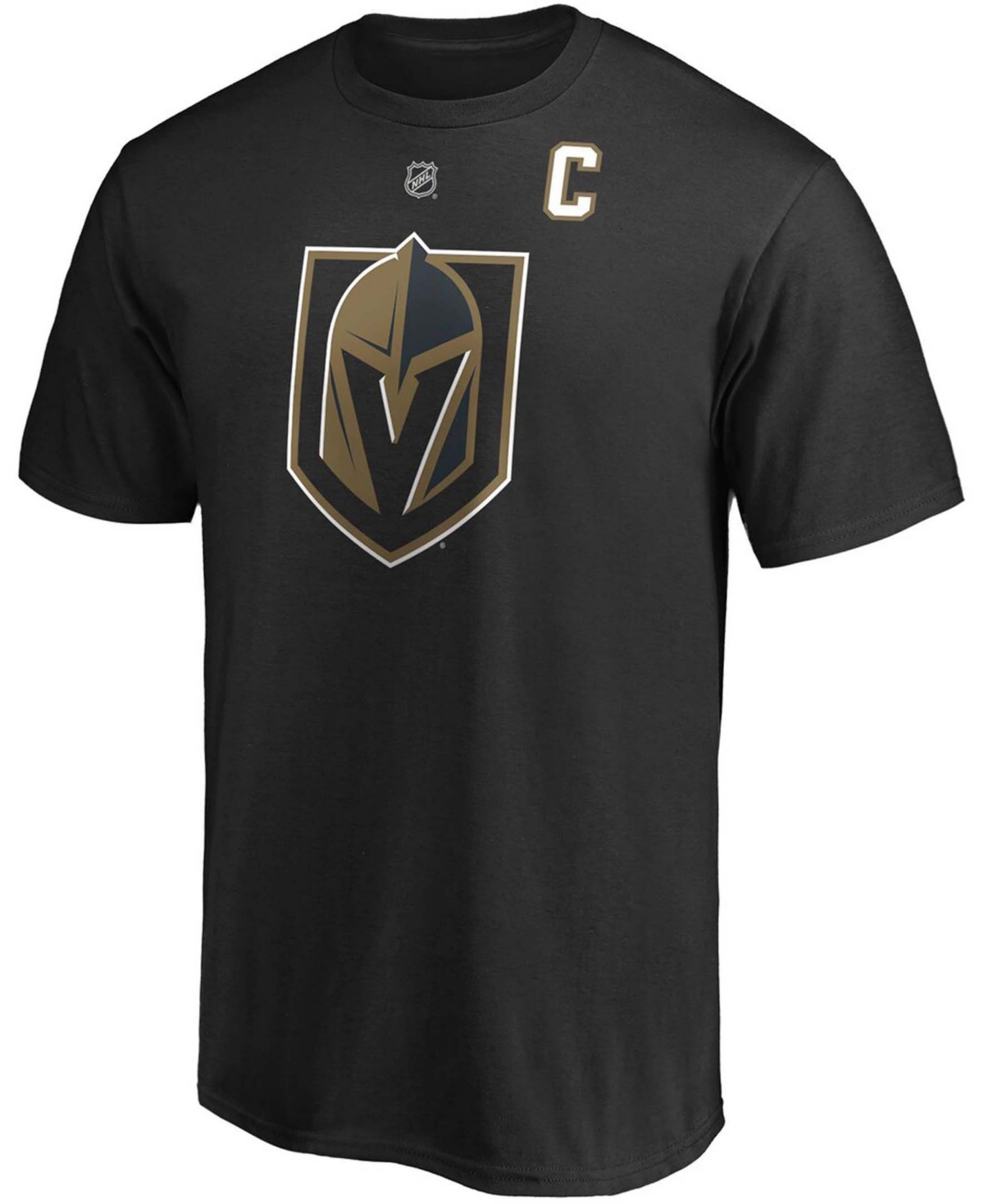 Men's Mark StoneVegas Golden Knights Authentic Stack Player Name and Number Captain Patch T-shirt - Black