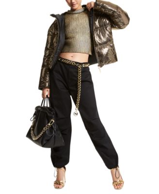cropped metallic jacket