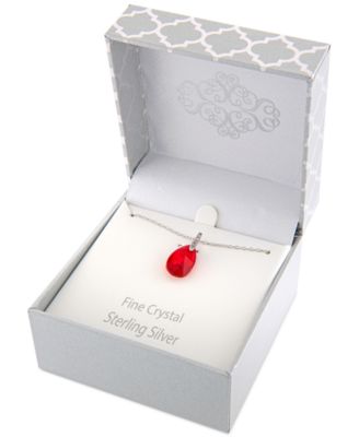 Fine Crystal and Cubic Zirconia 18" Teardrop Pendant in Sterling Silver