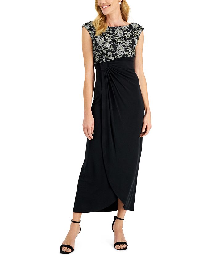 Connected Embroidered FauxWrap Maxi Dress Macy's