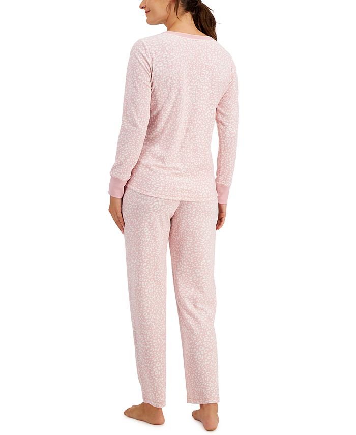 Charter Club Thermal Fleece Printed Pajama Set, Created for Macy's