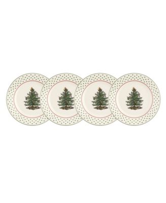 Christmas Tree Polka Dot Dessert Plates, Set of 4 - Macy's