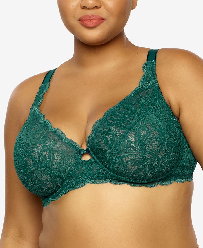 Paramour Plus Size Peridot Lace Unlined Underwire Bra - Macy's