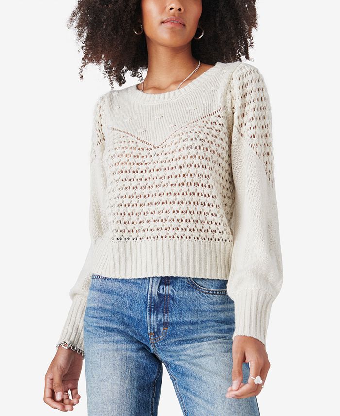 Mixed top stitch sweater