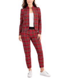 Plaid Puff-Sleeve Jacket