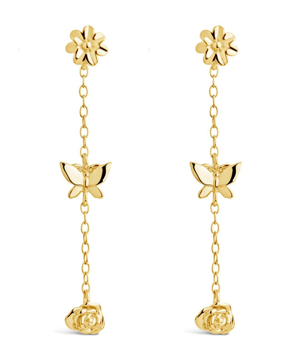 Sterling Forever Women's Sterling Silver Into The Garden Drop Earrings - Gold-Tone