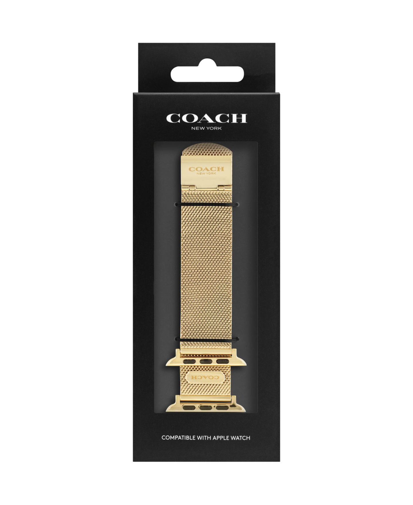 Сетчатый браслет Coach золотистого цвета для Apple Watch 42/44/45 мм — фото 4