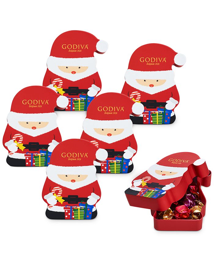 Godiva Assorted Wrapped Chocolate Santa Gift Boxes, Set of 6 Macy's