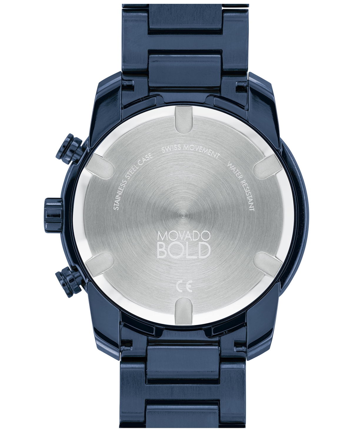 Shop Movado Men's Bold Verso Swiss Chronograph Blue Stainless Steel Bracelet Watch 44mm