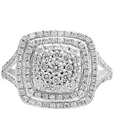 EFFY® Diamond Halo Cluster Ring (1-1/20 ct. t.w.) in 14k White Gold