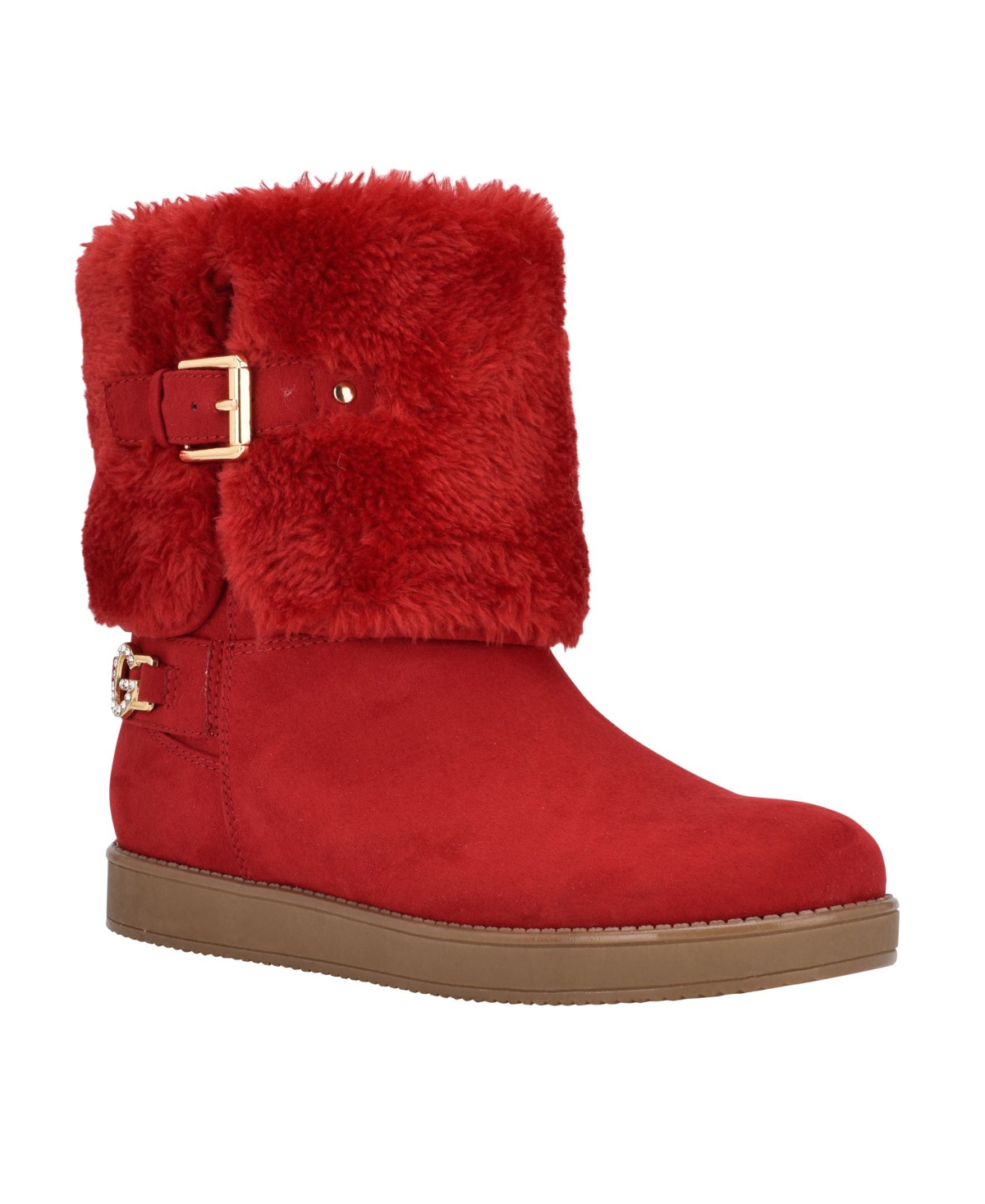 gbg los angeles women's harlin round toe stacked heel boot