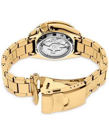 Seiko - Men's Automatic 5 Sports Gold-Tone Stainless Steel Bracelet Watch 43mm