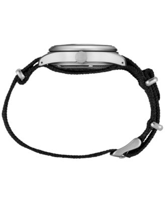 Men's Automatic 5 Sports Black Nylon Strap Watch 43mm