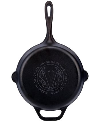 Victoria 10-Inch Cast Iron Skillet, Seasoned Cast Iron Frying Pan with Long  Handle, Made in Colombia 