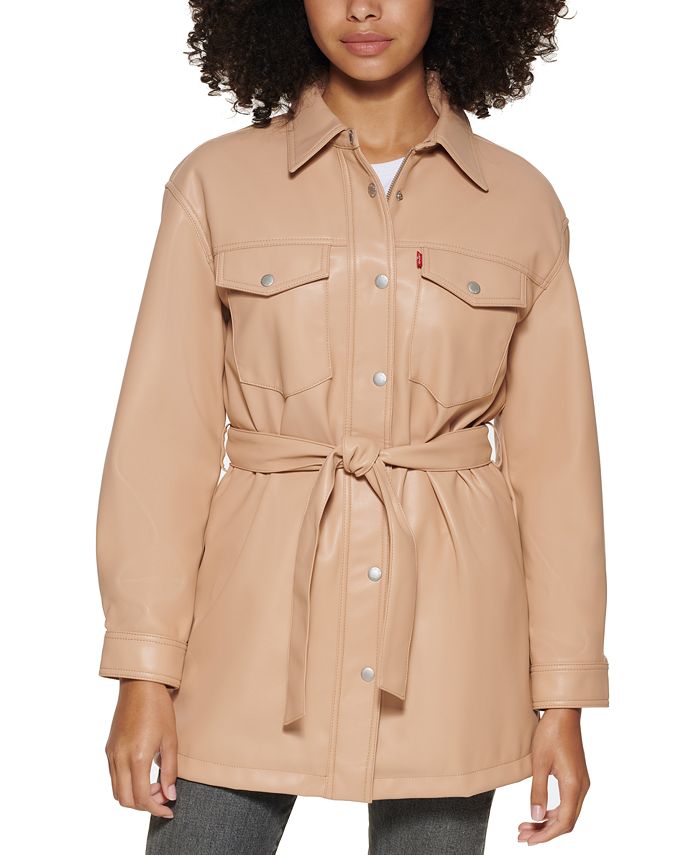 Levis leather shop shirt jacket