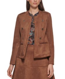 Open-Front Faux-Suede Jacket