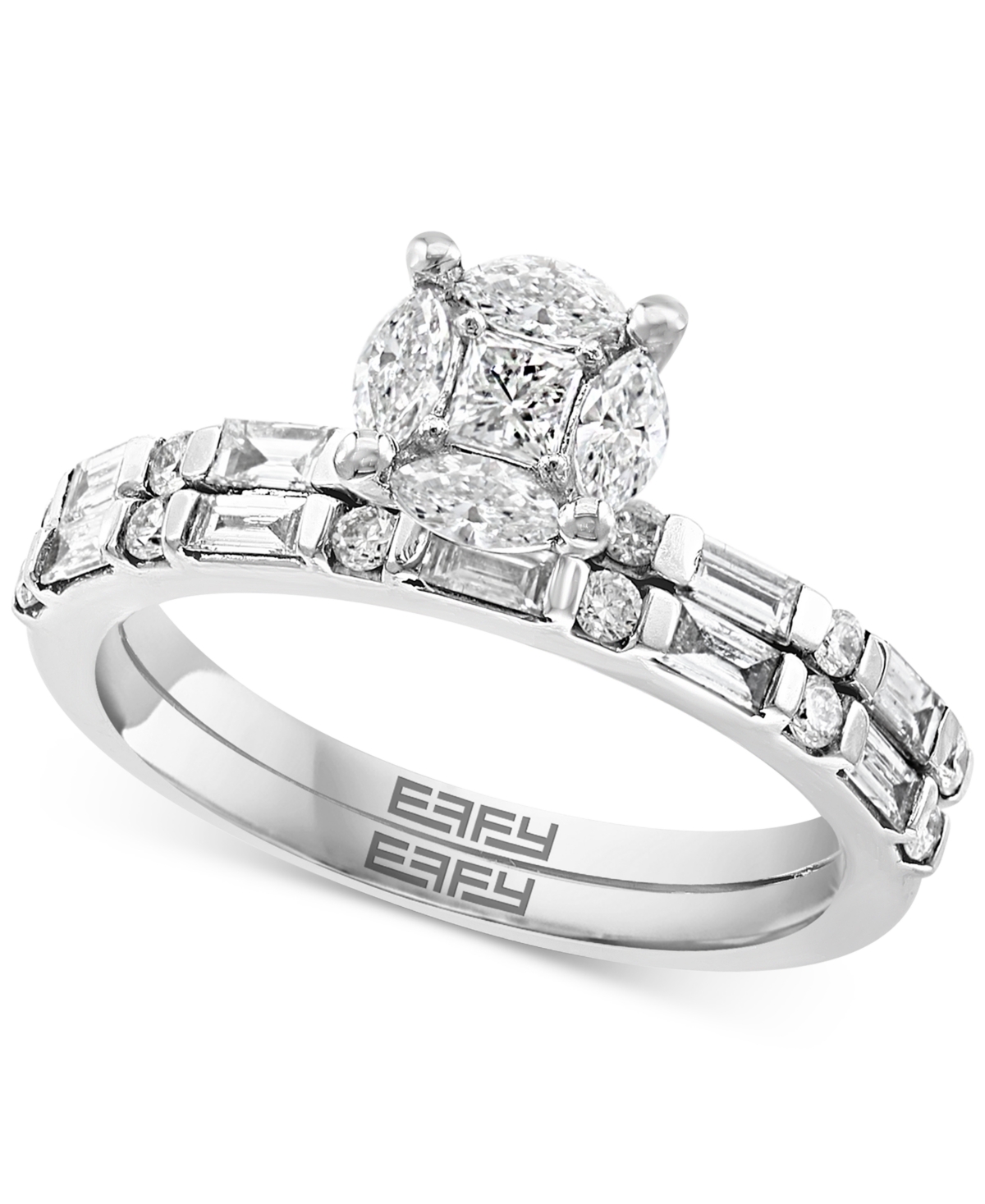 Effy Collection Effy Diamond Round Cluster Bridal Set (1-1/20 Ct. T.w.) In 14k White Gold