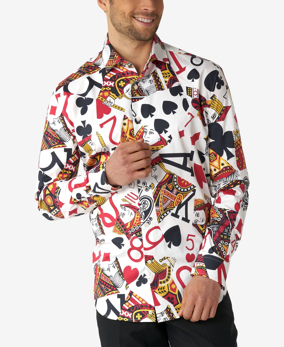 Men's King of Clubs Poker Casino Dress Shirt - Assorted