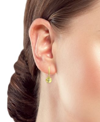 Cubic Zirconia Moon Disc Drop Earrings, Created for Macy's