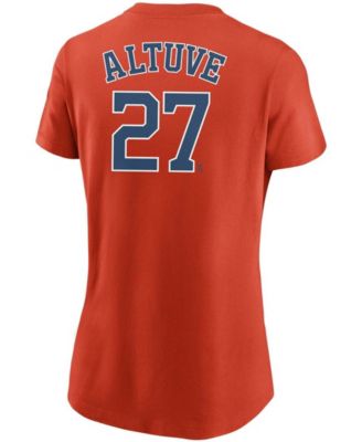 Women's Jose Altuve Orange Houston Astros Name and Number T-shirt