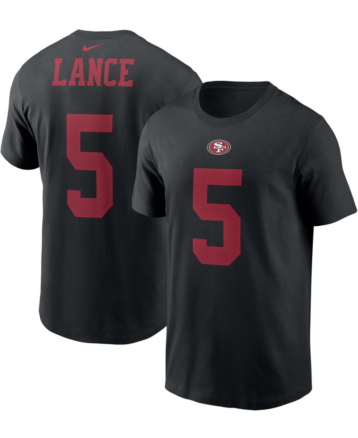 Men's Trey LanceSan Francisco 49ers 2021 Nfl Draft First Round Pick Player Name Number T-shirt - Black