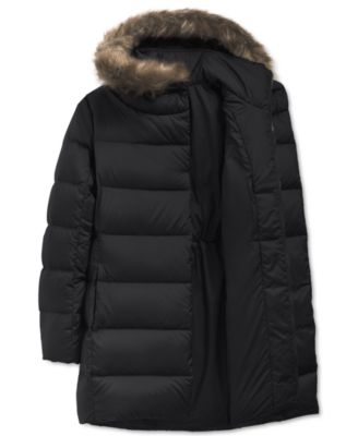 north face long coat with fur hood