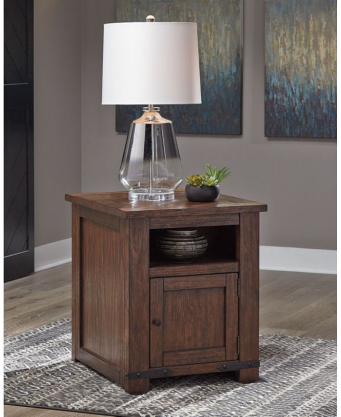Signature Design By Ashley Budmore Farmhouse Rectangular End Table Macy's